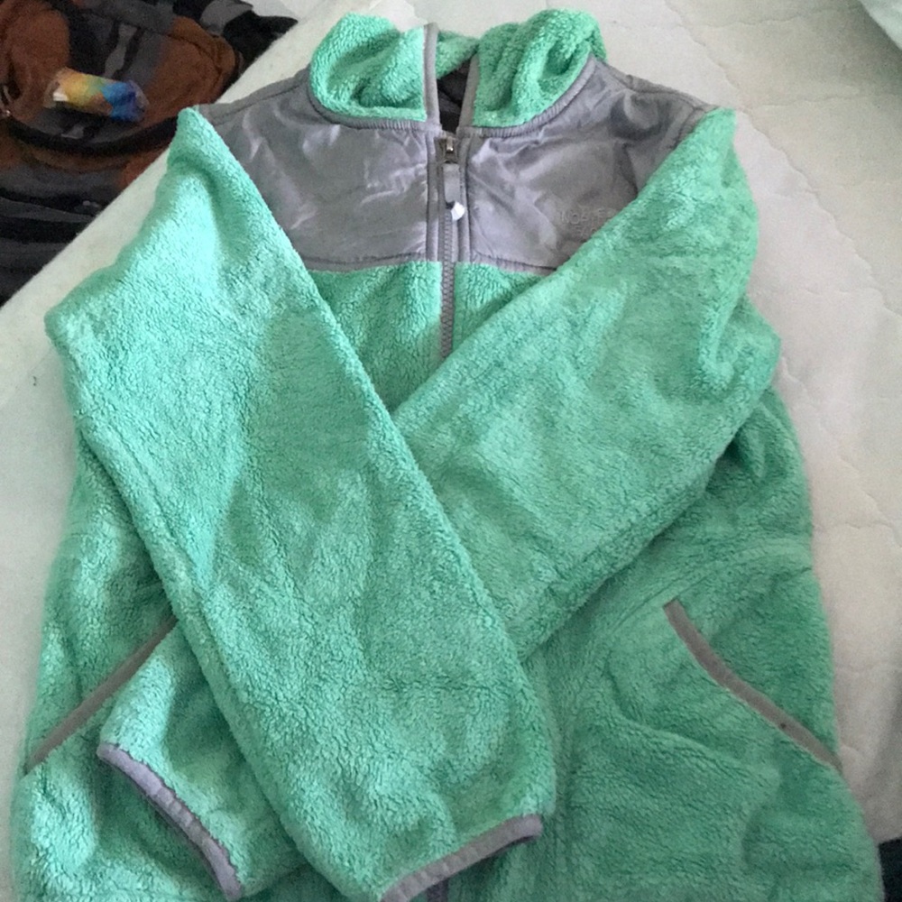 Green North Face jacket